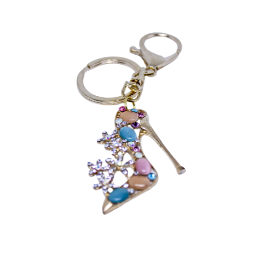 High Heel Gemstone Keychain
