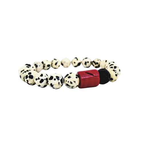 Dalmatian Jasper & Black Onyx Bracelet