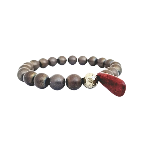 Rustic Strength Men's Natural Gemstone Beaded Bracelet