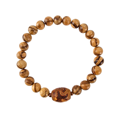 Light Tiger's Eye Sandalwood Centered Antique Tribe Barrel