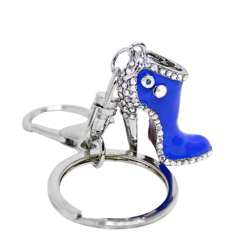 High-Heel Boot Crystal Charm Keychain